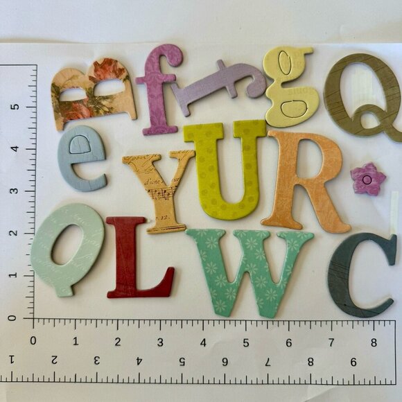 Lot 6 Bags Chipboard Miscellaneous Scrapbooking Flowers, Letters, Puzzle - Picture 3 of 10